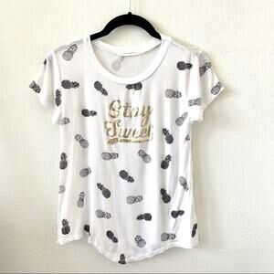 Occasion Stay Sweet Graphic Pineapple Tee Size Juniors Medium